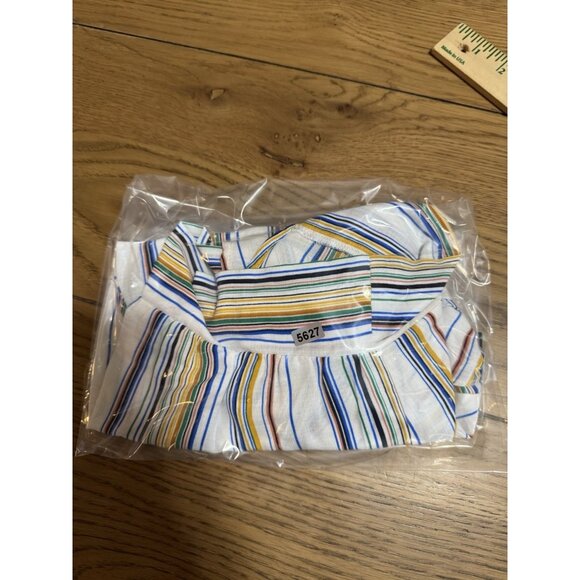 IZ Byer Stripe Top Blouse Tie in Back Size Small Polyester Office Party Teacher - Picture 10 of 10